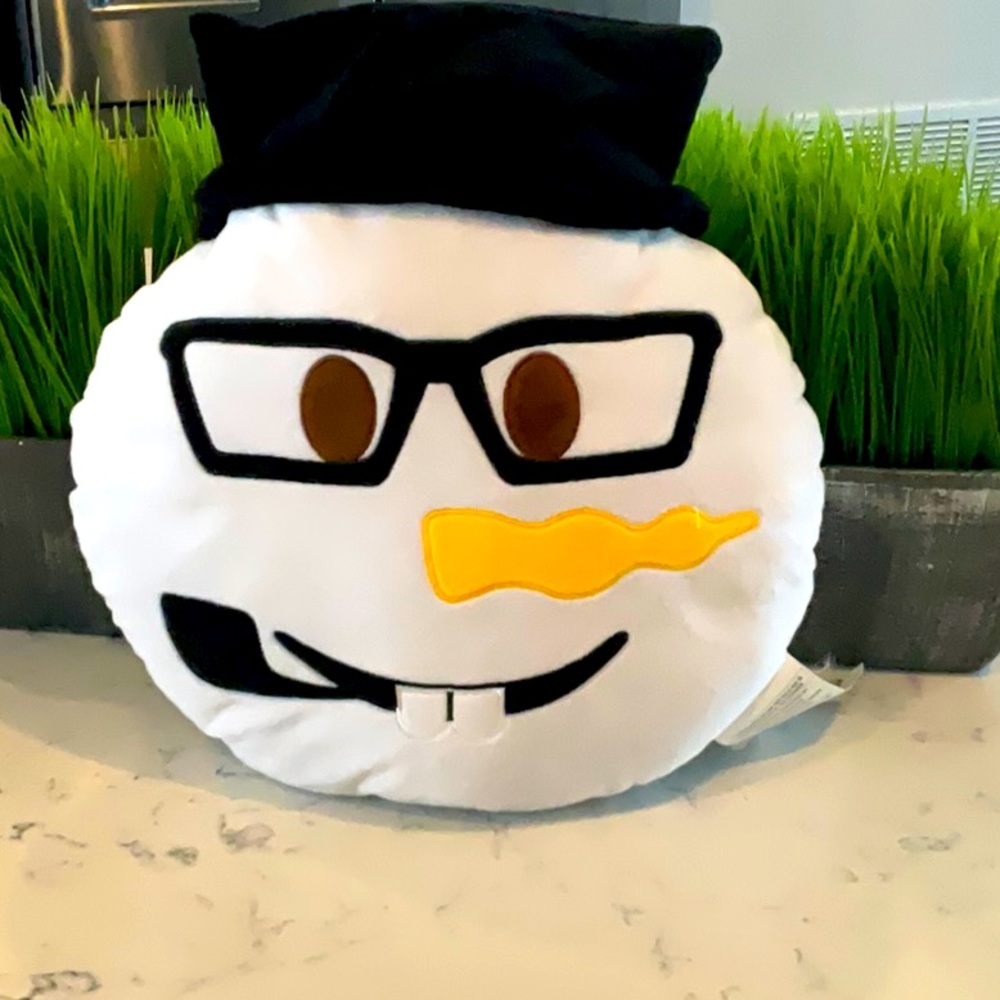 Snowman Emoji pillow